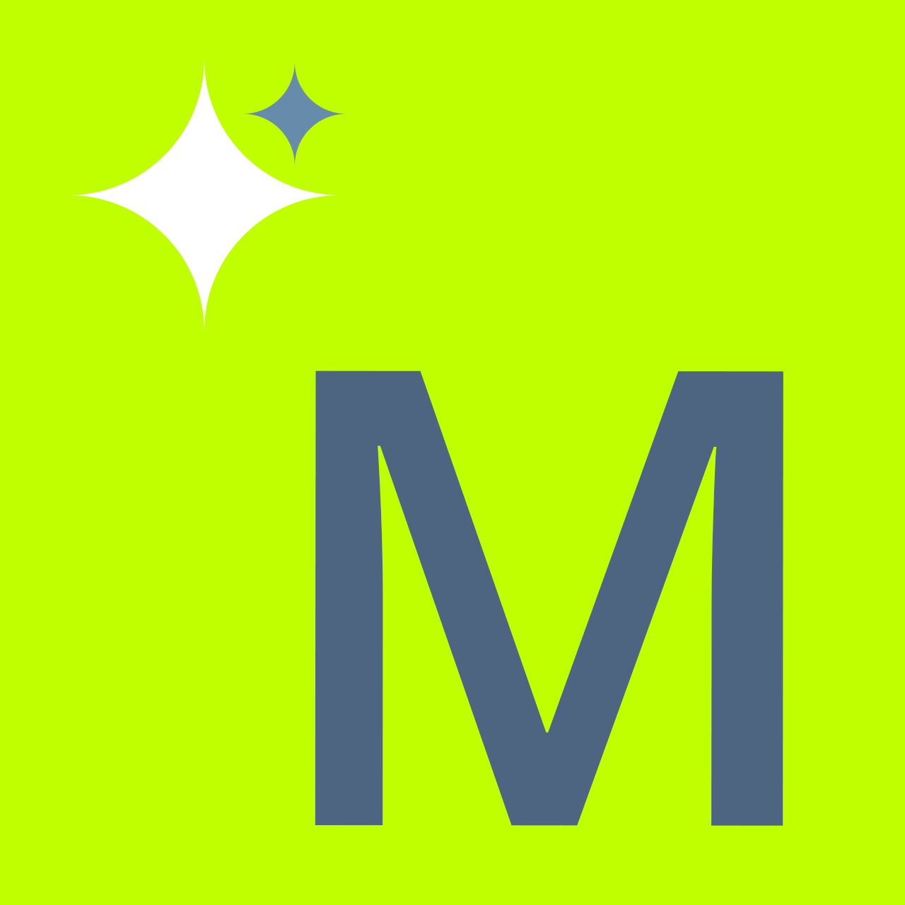 Buchstabe M mit Sternchen