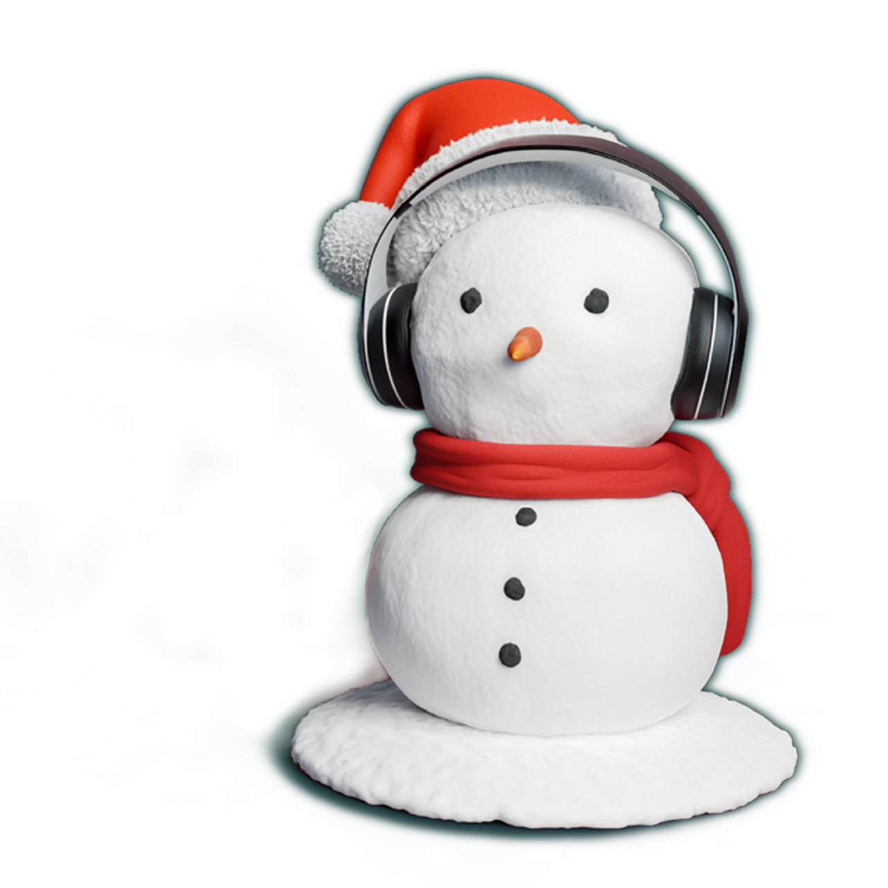 Schneemann mit Kopfhörer